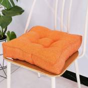 Memkey - Coussin de chaise de jardin, épais 10 cm, en coton doux, 40 x 40 cm, pour bureau, salle à manger, maison (40 x 40 x 10 cm, orange)