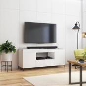 Meuble tv / Banc tv - GUSTO - 137 cm - blanc mat / blanc mat - style contemporain