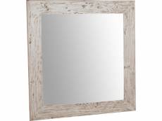 Miroir, miroir mural carré, à accrocher au mur horizontal vertical, shabby chic, maquillage, salle de bain, cadre finition couleur crème antique, l80x