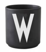 Mug A-Z / Porcelaine - Lettre W - Design Letters noir en céramique