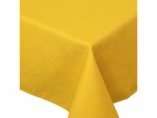 Nappe rectangle 150x300 cm jacquard coton cube jaune curcuma