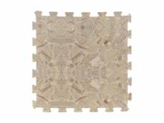 Pack de 8 dalles de sol modulables design pierre beige - 50 x 50 cm - mousse ep. 40mm - tapis piscine ou spa