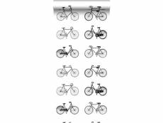 Papier peint vélos blanc et noir - 138523 - 53 cm x 10,05 m 138523