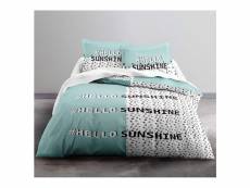 Parure de lit en coton 57 fils - 260 x 240 cm - enjoy hello sunshine