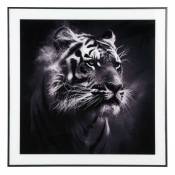 Present Time - Cadre et photo d'art noir et blanc Tigre Noir - Noir
