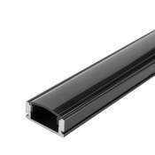 Profilé Aluminium 2m Noir pour Ruban led - Cache Opaque