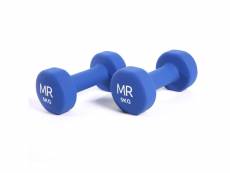 Rebecca mobili set halteres poids bleu entrainement bodybuilding gym 2 x 5 kg SP5025