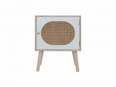 Rebecca mobili table de chevet scandinave en bois avec 1 porte blanc marron gain de place RE6855