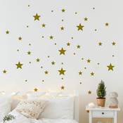 Stickers Lot des 130 étoiles - 35x65cm - dorées - Autocollants adhésifs noël - décoration fêtes