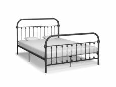 Stylé lits et accessoires categorie douchanbé cadre de lit gris métal 120 x 200 cm