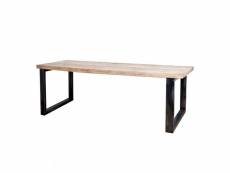 Table à manger 200x100cm en bois de manguier et métal dave