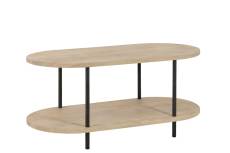 Table basse en bois de manguier à double plateau et en métal