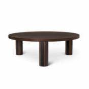 Table basse Post Large / Ø 100 x H 33 cm - Marqueterie faite main - Ferm Living marron en bois