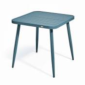 Table de jardin carrée en aluminium bleu canard - Bleu Canard
