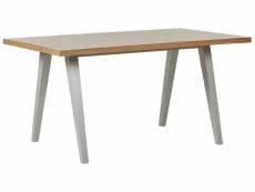 Table de salle à manger effet bois clair et grise 150 x 90 cm lenister 236964