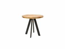 Table de salle à manger massive iron craft 80cm ronde naturelle en bois de manguier