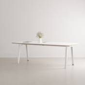 Table rectangulaire New Modern / 220 x 95 cm - Stratifié / 10 à 12 personnes - TIPTOE blanc en métal