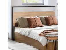Tête de lit detroit 145 cm design industriel bois et métal noir avec fixations murales