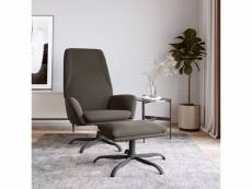 Vidaxl chaise de relaxation avec tabouret gris foncé