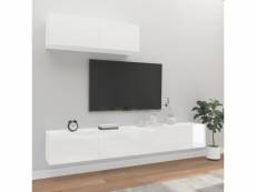Vidaxl ensemble de meubles tv 3 pcs blanc brillant bois d'ingénierie