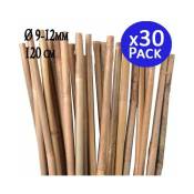 30 x Tuteur en Bambou 120 cm, 9-12 mm. Baguettes de bambou, canne de bambou écologique pour soutenir les arbres
