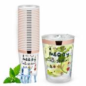 50x gobelets jetables en plastique pp fêtes de noël 0.35L gobelets de fête réutilisables camping café - transparent - Hengda