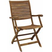 Acacia wooden outdoor Pliant fauteuil avec des accoudoirs