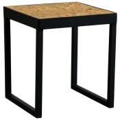 Aubry Gaspard - Table carrée en métal plateau mosaïque en sapin