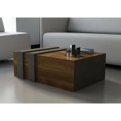 Azura Home Design - Table basse givayo 90 cm noyer et anthracite