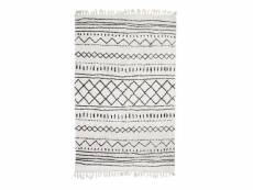 Berbere ethno - tapis en coton motifs ethniques écru naturel 130x190