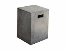 Beton - tabouret cube en béton gris