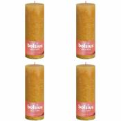 Bolsius Bougies pilier rustiques 4 pcs 190x68 mm Jaune