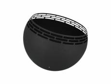 Brasero sphère design en métal noir - ajouré pointillés