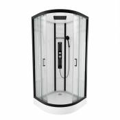 Cabine de douche ronde au style industriel - Noir - 90 x 90 x 230 cm