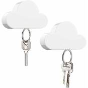 Ccykxa - Crochet de clé de nuage pour le mur, support de clé magnétique fort de nuage support adhésif de clés de crochet support magnétique 2 pièces