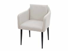 Chaise de salle à manger hwc-h93, chaise de cuisine chaise longue ~ tissu/textile crème-beige