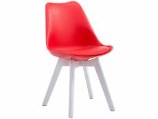 Chaise de visiteur borneo v2 similicuir , rouge/blanc