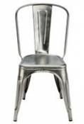 Chaise empilable A / Acier brut - Pour l'intérieur - Tolix métal en métal