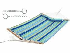 Costway 191x141cm hamac, hamac d’extérieur avec oreiller amovible,tissu à séchage rapide, pour terrasse, camping au bord de la piscine 320x141cm (supp