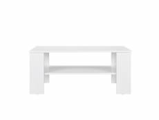 [en.casa] table de salon blanc satiné mat 100 x 60cm salle de séjour table d'appoint avec rangement