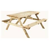 Forest Style - Table de pique-nique en bois 6 personnes