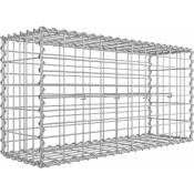 Gabion pour Pierre Songmics GGB153 - Argent - 100 x 50 x 30cm - Clôture gabion - Cage en métal - Panier à Pierre - Décoration de Jardin