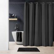 Homemaison - Rideau de douche avec œillets clipsables Noir 180x200 cm - Noir