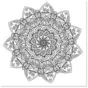 Hxadeco - Tableau Fleur de cachemire - 50x50cm - made