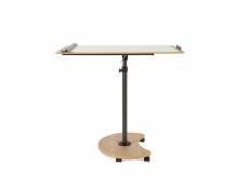 Ivol - chevalet de conférence / table mobile rocada natural - surface tableau blanc magnétique - 69 x 99 cm