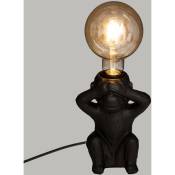 Lampe socle Singe noire - céramique H17 cm Atmosphera