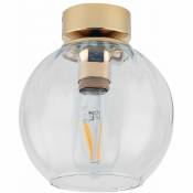Licht-erlebnisse - Lampe de plafond ronde ø 18 cm petite en or transparent verre boule - or, transparent