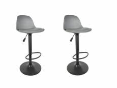 Lot de 2 chaises de bar - isak - h 104 cm - gris