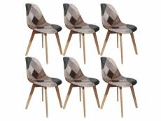Melo - lot de 6 chaises scandinaves aspect vieux cuir