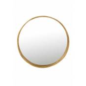 Miroir rond avec bord haut en métal doré de 60 cm - or